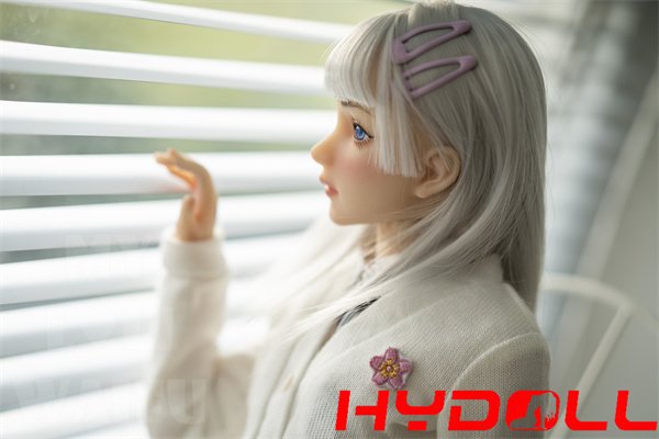 60CM Full Silicone Silver Hair Student Mini Sex DollD41112 14