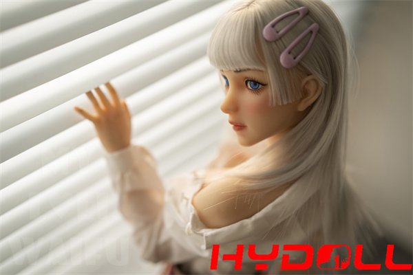 60CM Full Silicone Silver Hair Student Mini Sex DollD41112 21