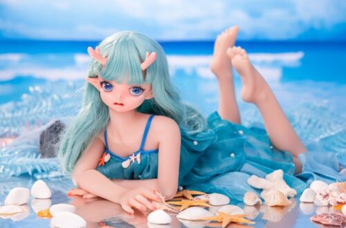 Succubus Petite Anime stiilis mininukk realistlike sarvedega D24022 28
