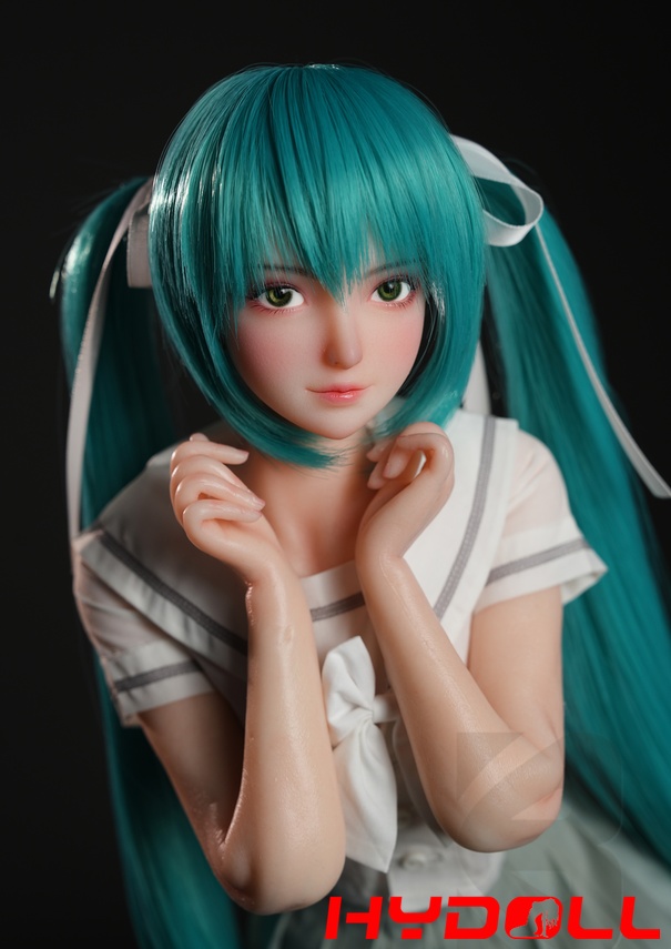 Hatsune Miku geïnspireerd Teal Twin Tail siliconen sekspopD52004 30 Hatsune Miku Inspired Teal Twin Tail Silicone Sex DollD52004 30