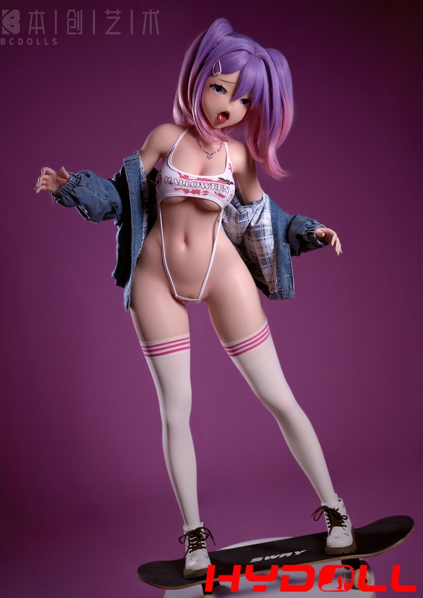 Silicone Anime Sex Doll Skate Girl with Purple TwintailsD52019 9